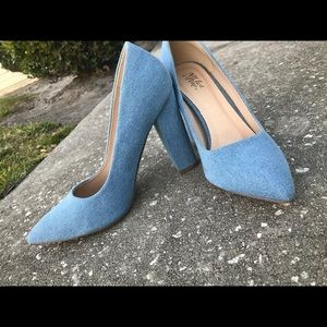 Denim pumps.